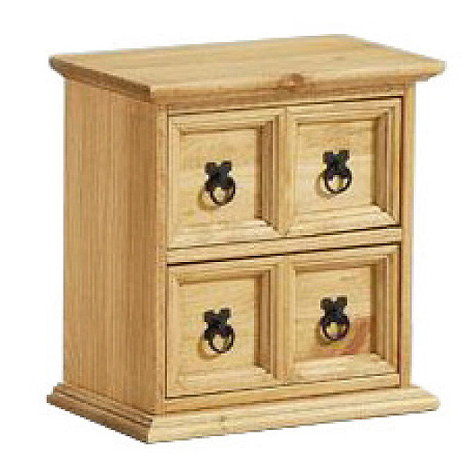CARLISLE VI Pine Finish Chest of Drawers - Small-sized, 4 Drawers