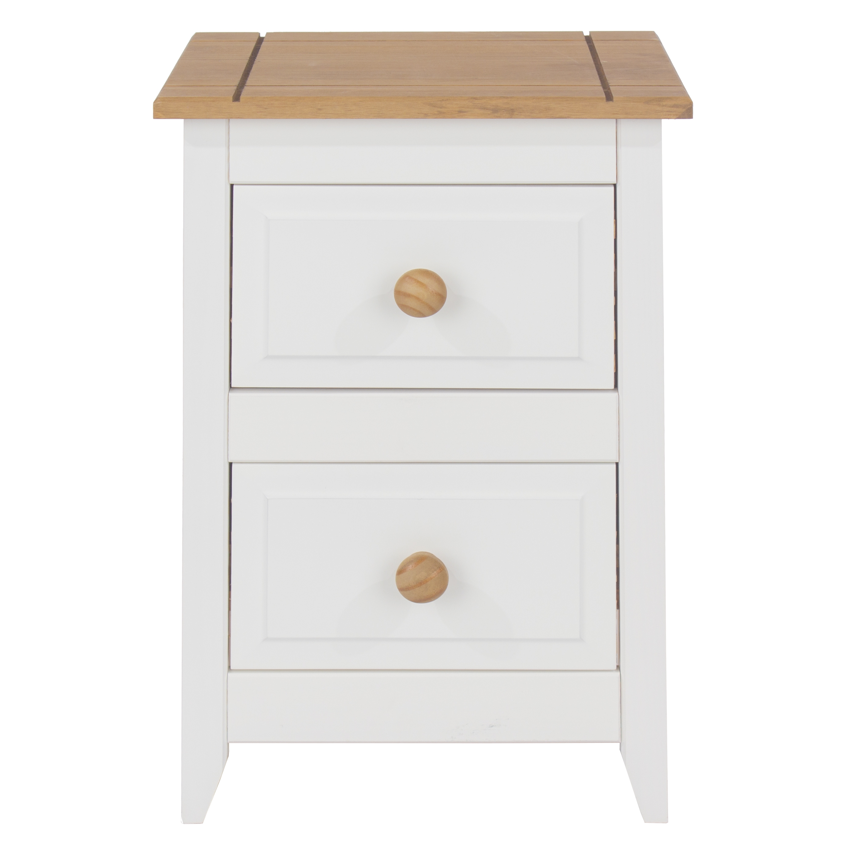 Bedside Table - CAPRI 2 Drawer Nightstand White 36cm