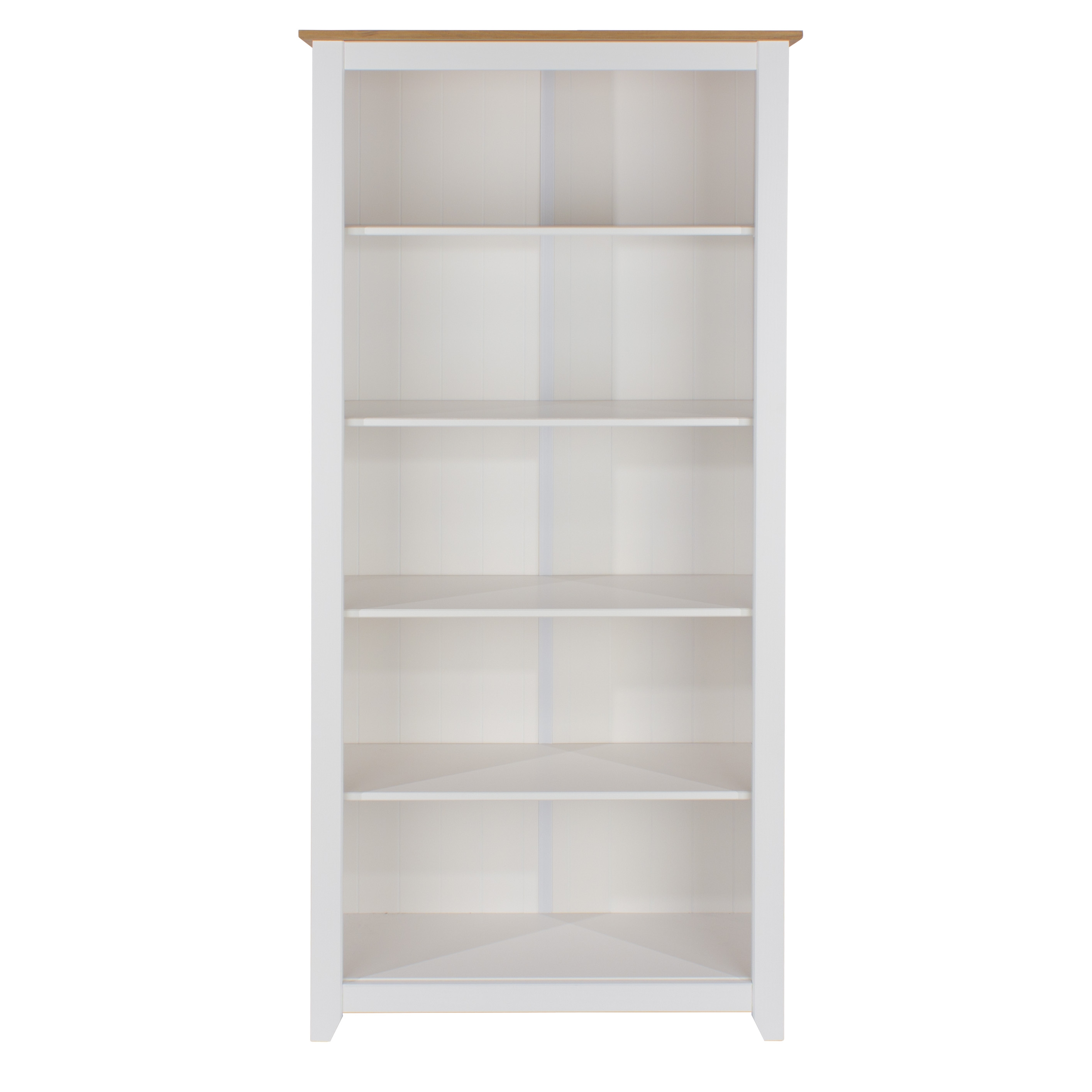 Capri White Pine 5-Tier Tall Bookshelf