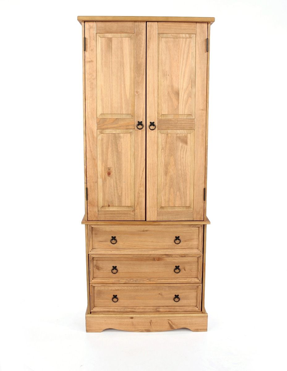 CECILIA 2 Door Wardrobe with 3 Drawers Pine - 76cm