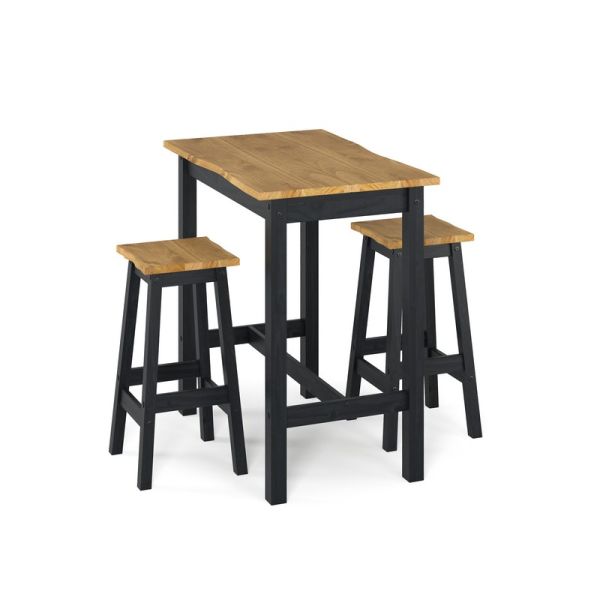 Kyla Large Rectangular High Breakfast Bar Table with Bar Stools Set