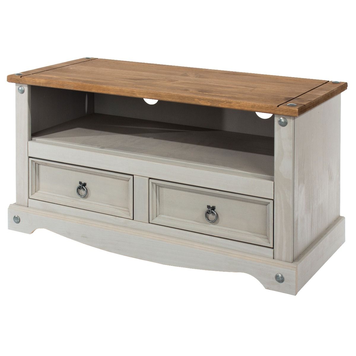 Corona Flat Screen 2-Drawer TV Stand - Grey