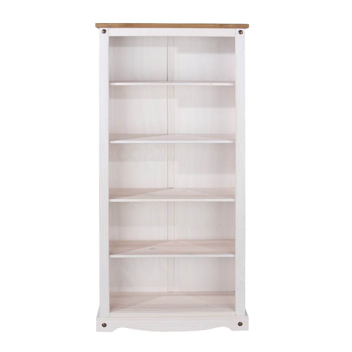 Corona Tall 5-Tier Open Bookcase - White