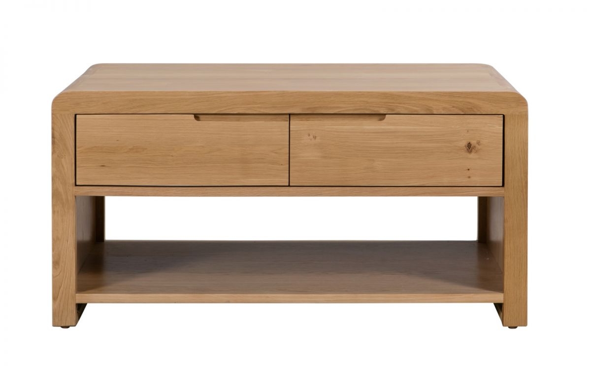 Curve 1-Drawer Coffee Table - Oak