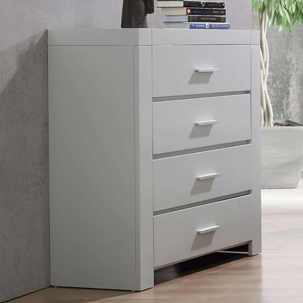 CAMBRIDGE Grey Chest of Drawers - Large-sized, 4 Drawers, Ready Assembled