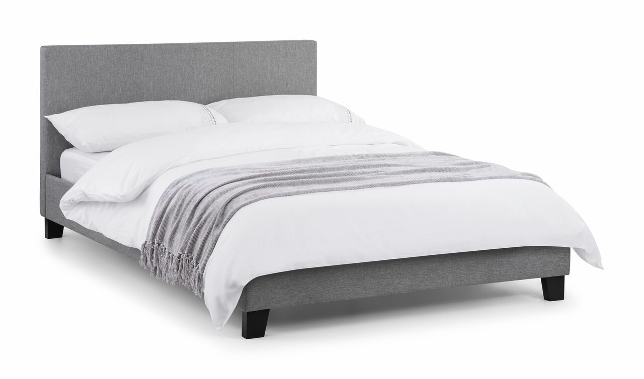 Rialto Light Grey Linen Bed Frame - Double 4ft6