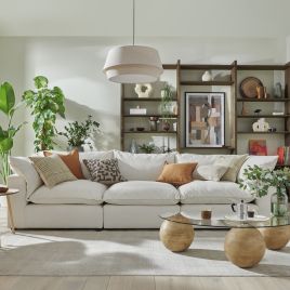 PUEBLA Fabric 3 Seater Sofa - Cotton
