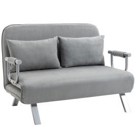 2 Seater Sofa Bed - Click-Clack Sofa Bed 2-Seater Grey 111cm