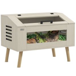 Shelley 111L Vivarium for Snakes Lizards Horned Frogs with Tempered Glass Windows - Grey