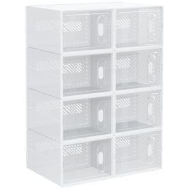 SUIZI 8 Pieces Shoe Storage Boxes Transparent