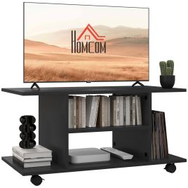 TV Stand W/ Shelves -Black