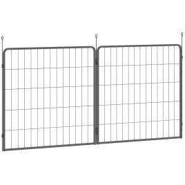 PAWSTER 2 Piece Dog Pen Expansion Pack for 80cm High Pet Playpen with 3 Stakes, for Small and Medium Dogs
