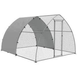 Shelley Galvanised Chicken Coop Outdoor with Cover for Chickens Hens - Safe Space