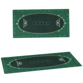 SPORTEDGE 239.3 x 115.5 cm Professional Texas Hold'em Poker Mat 12 Player Water-Resistant Poker Table Top, Green