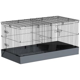 PAWSTER 2 in 1 Guinea Pig Cage, Rabbit Cage Pet Playpen with 2 Separate Area, Waterproof Oxford Fabric Floor for Hedgehogs