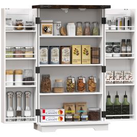 HERON Multi-Storage Farmhouse Style Cabinet - White