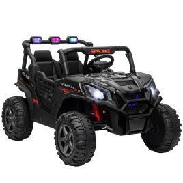 AIVAGO 24V 2 Seater Kids Electric Car with Remote Control, Suspension System, Slow Start, 3 Speeds, for 3-8 Years, Black