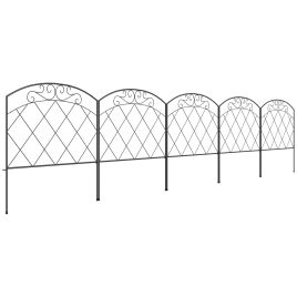SUNVISTA 3m Decorative Metal Garden Fence - Diamond and Swirl Pattern