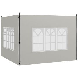 Gazebo Side Panels, Sides Replacement with Window for 3x3(m) or 3x6m Gazebo Canopy, 2 Pack, White