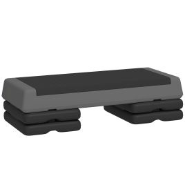 SPORTEDGE Fitness Stepper, 3-Height Adjustable Aerobic Step, Non-Slip Exercise Step Board for Home Gym Office Workout, 10.5cm, 15.5cm, 20.5cm, Grey