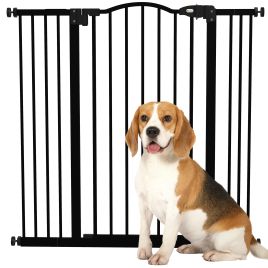 Metal Pet Safety Gate Dog Gate Folding Fence, Black