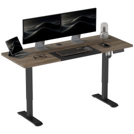 Vinsetto Height Adjustable Electric Standing Desk with 4 Automatic Memory Preset 140cm x 70cm Tabletop Stand Up Desk for Home Office