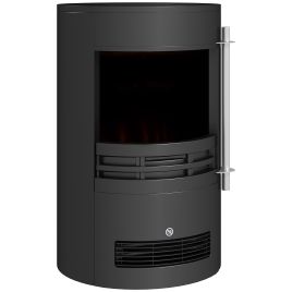 1000/2000W Freestanding Electric Fireplace, Indoor Heater Fire Stove with Log Burner Effect Flame, Thermostat Control