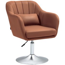 Scott Swivel Accent Chair with Adjustable Height Cushion - Brown