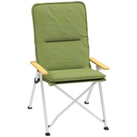 SUNVISTA Portable Camping Chair for Adults, High Back Folding Recliner with Padded Seat & Bag, Green
