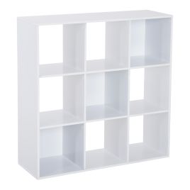 Wooden 9 Cube Storage Cabinet Unit 3 Tier Shelves Organiser Display Rack Living Room Bedroom Furniture - White