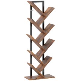 HERON Eight Section Tree Bookcase - Wood Effect