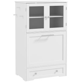 VALON Dog Feeding Station Cabinet and Elevated Bowls - White