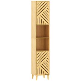 HAVIX Multi-Storage Bathroom Cabinet Bamboo Door - Natural Finish