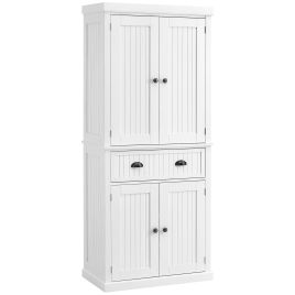 HILVEN Wooden Kitchen Cabinet Cupboard with Drawer - White