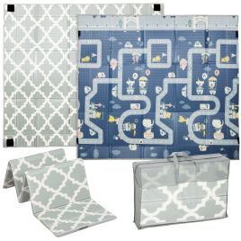 CAVRIN Baby Play Mat PE Foldable Reversible Foam Playmat for Toddlers - Grey