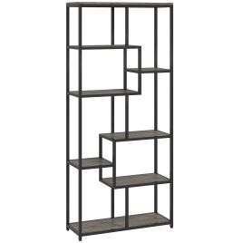 IVRON Bookcase Geometric Seven Tier - Grey