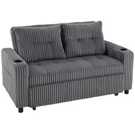 VEXLORN Fabric 2 Seater Clikc Clack Sofa Bed - Charcoal Grey