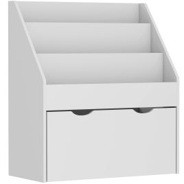 CRESVYN Kids Bookcase with Shelves and Drawer - Grey