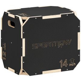 SOLNOC Wooden Plyometric Jump Box - Black