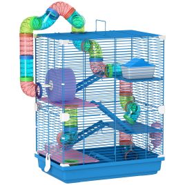 JARNLEY 5 Tier Hamster Cage Habitat with Accessories - Blue