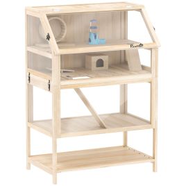 GRAORE Wooden Hamster Cage - Light Wood