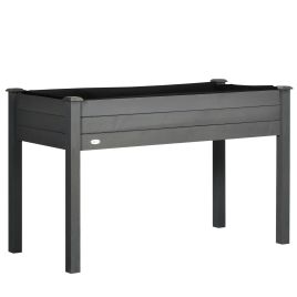 BELEOS Fabric Wooden Raised Garden Bed - Dark Grey