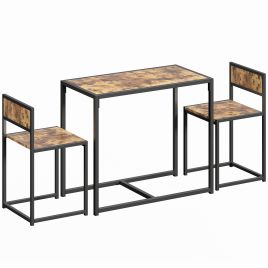 ORIIGN Wooden Table and Stool Set - Brown