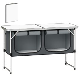 Grear Silver Fabric Folding Camping Storage Cabinet - 120cm