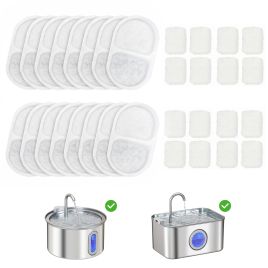 SOUTHWELL 16 Pack Cat Water Fountain Replacement Filters for 3.2L and 2.5L Pet Fountains - White