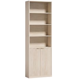 ARCVIEW 6-Tier Bookcase with Adjustable Shelves - Oak Effect