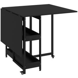 BLAZEHILL 4-Person Drop-Leaf Dining Table - Black Wood Effect
