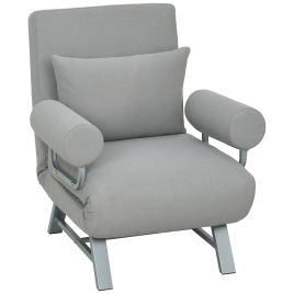 BEACONWOOD 3-in-1 Folding Single Sofa Bed with Adjustable Backrest - Light Grey