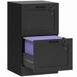 ANCHORWELL 2-Drawer Filing Cabinet with Lock - Black
