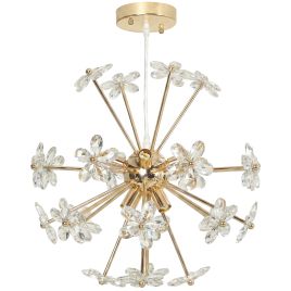 BRIARTON Crystal Flower Ceiling Pendant Light with Adjustable Height - Clear